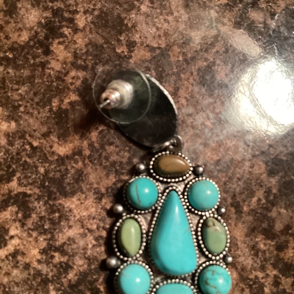 ~ Faux Turquoise Multistone Earrings ~ - Picture 7 of 7